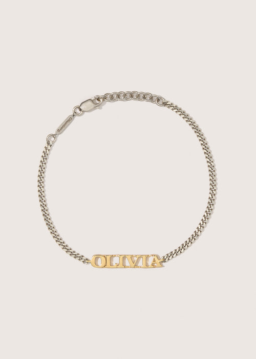 Mixed Metal Personalised Name Bracelet (Made To Order)