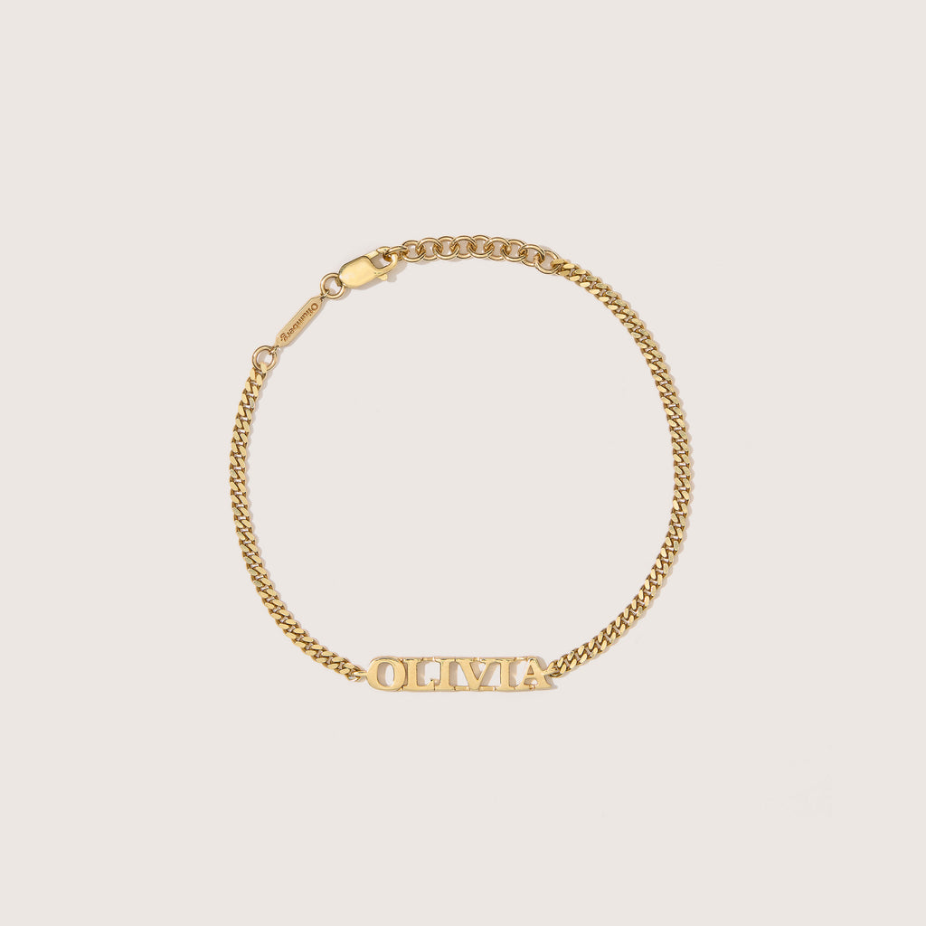 Solid Gold Personalised Name Bracelet (Made To Order)