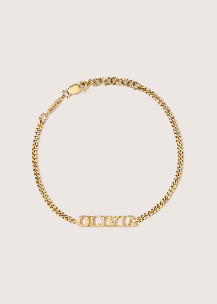 Solid Gold Personalised Name Bracelet (Made To Order)