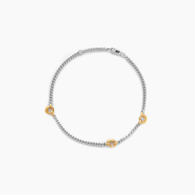 14K Yellow Gold Diamond Initial Link Bracelet H