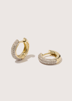 Solid Gold Quotidien Diamond Hoops