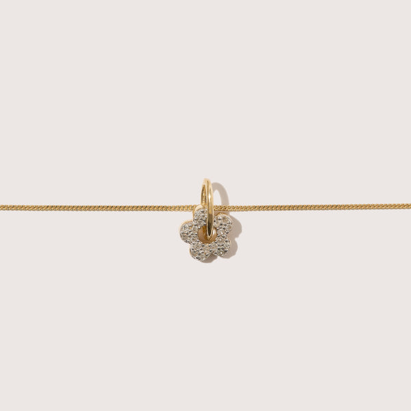 Tiny Diamond Flower Necklace