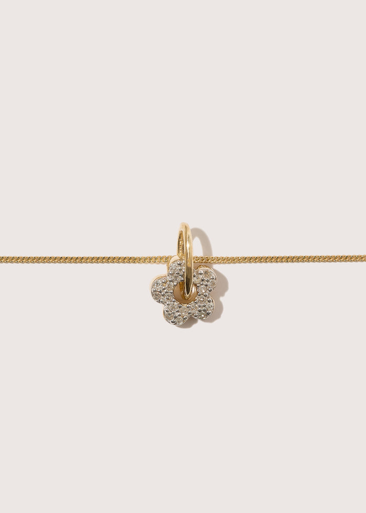Tiny Diamond Flower Pendant