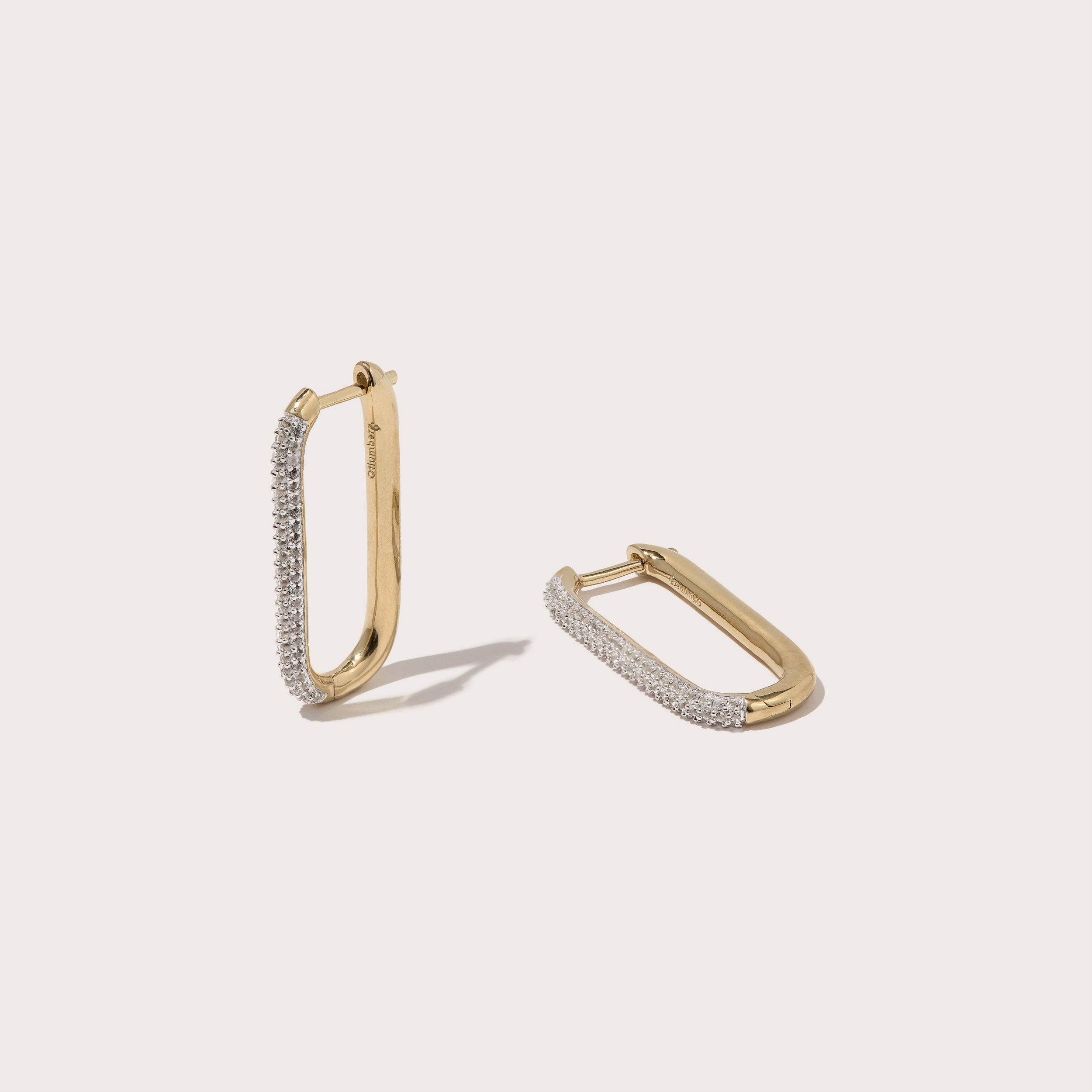 Paperclip Large Cubic Zirconia Earrings