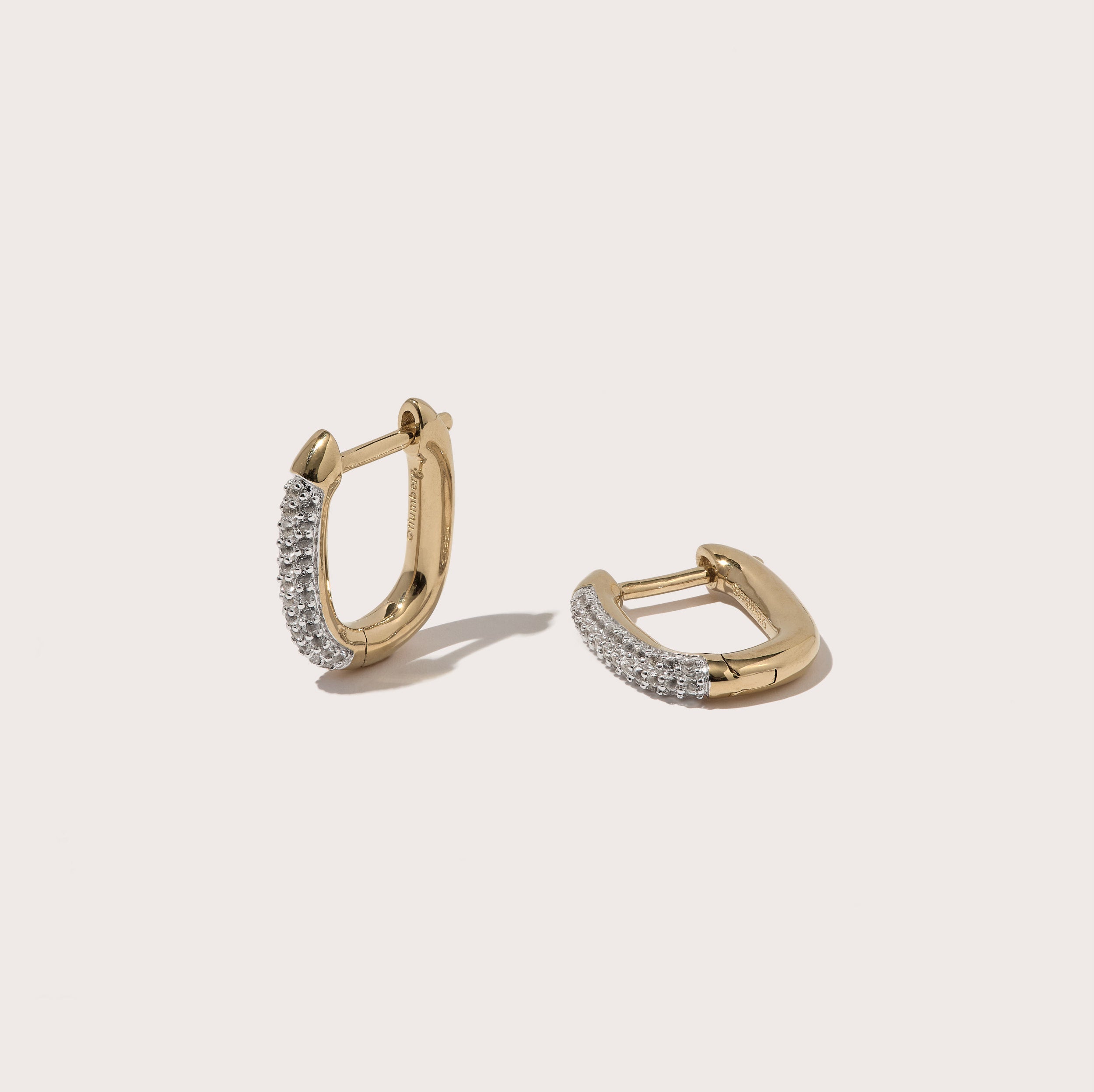 Paperclip Small Cubic Zirconia Earrings