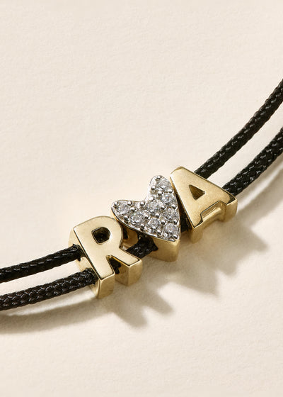 Totem Name Black Cord Bracelet (Made To Order)