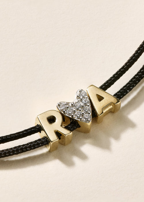 Totem Name Black Cord Bracelet (Made To Order)