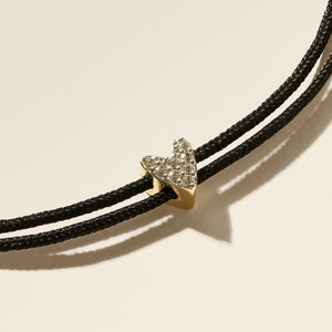 Diamond Heart Cord Bracelet