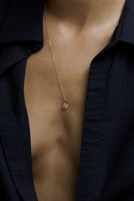 White Topaz Initial Pendant