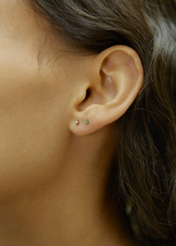 Tiny Emerald Stud