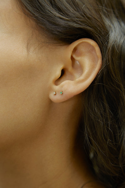 Tiny Emerald Stud