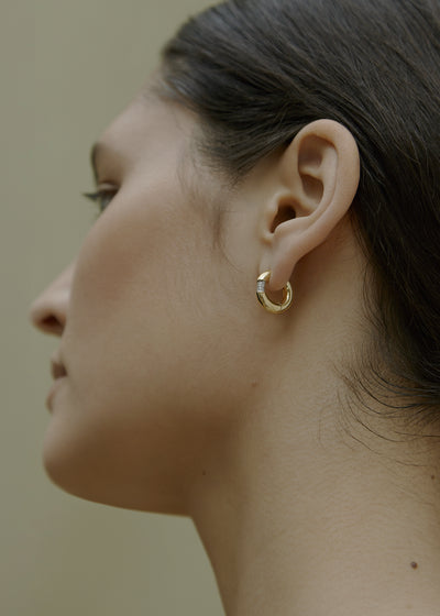 Small Chunky Cubic Zirconia Hoops