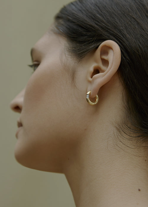 Small Chunky Cubic Zirconia Hoops