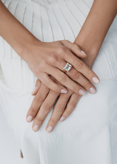 Mint Quartz Domino Ring