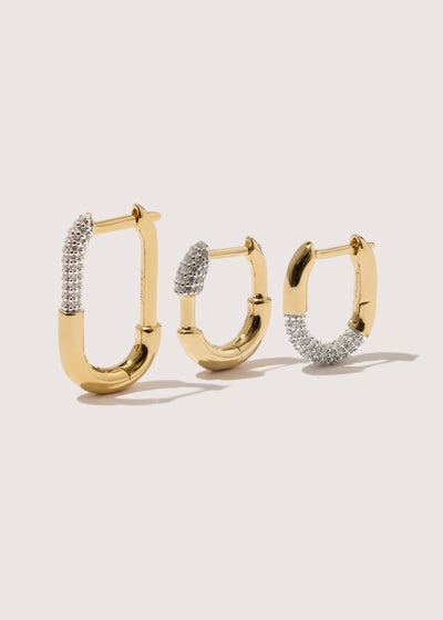 Pavé Staple 3 Hoop Stacking Set