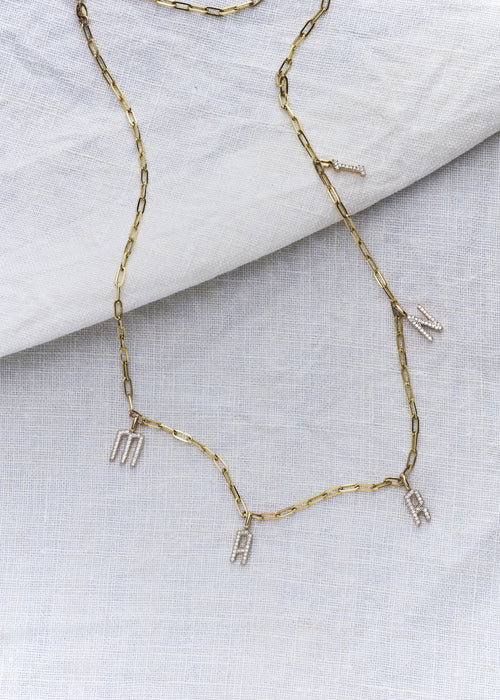 Personalised Initial Diamond Necklace