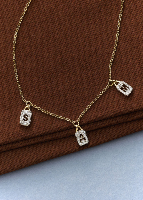 Personalised Tiny Diamond Tag Necklace