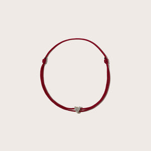 Diamond Heart Cord Bracelet