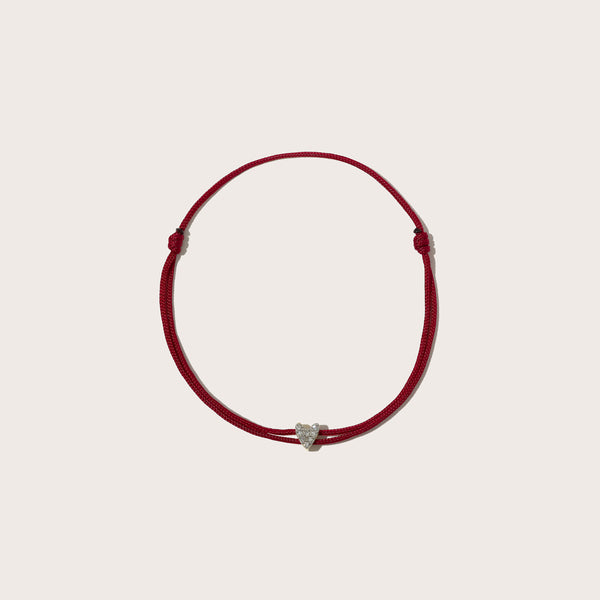 Diamond Heart Cord Bracelet