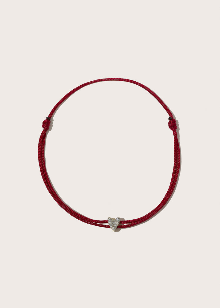 Diamond Heart Cord Bracelet