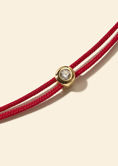 Diamond Bezel Cord Bracelet