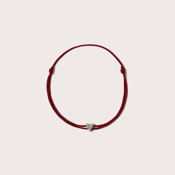Diamond Heart Cord Bracelet