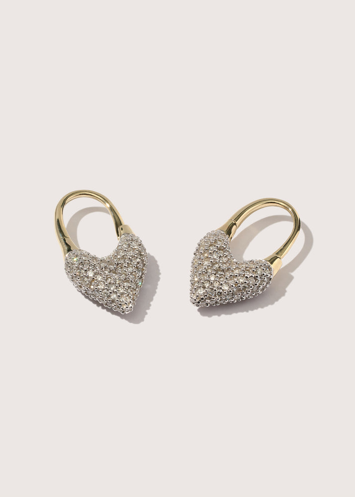 9kt Diamond Roscida Heart Earrings