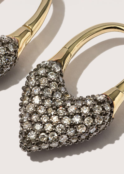 Midnight Diamond Roscida Heart Earrings