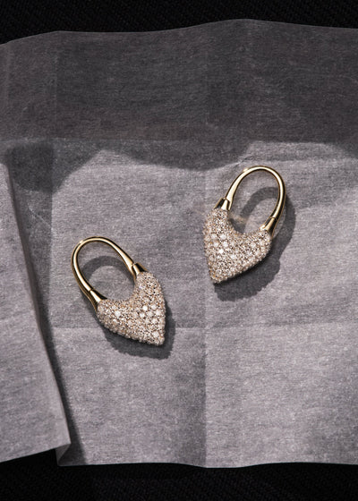 Diamond Roscida Heart Earrings