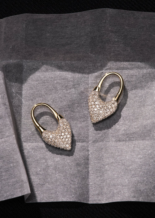 Diamond Roscida Heart Earrings
