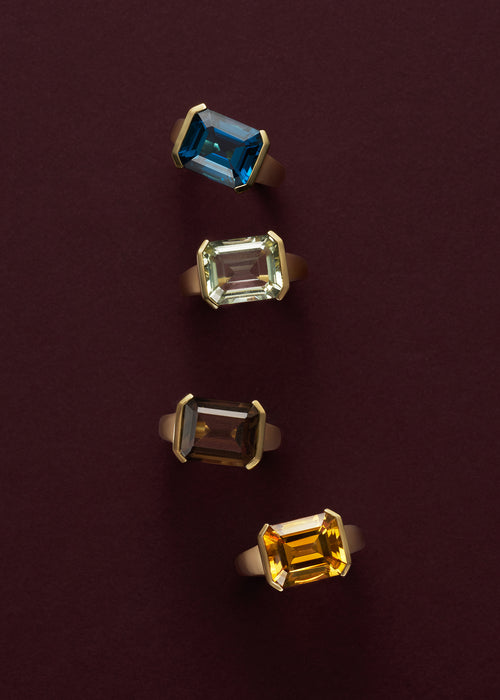 Mint Quartz Domino Ring