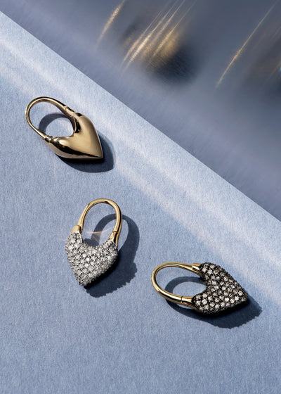 Midnight Diamond Roscida Heart Earrings