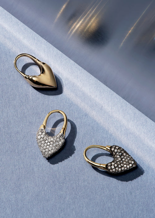 Midnight Diamond Roscida Heart Earrings