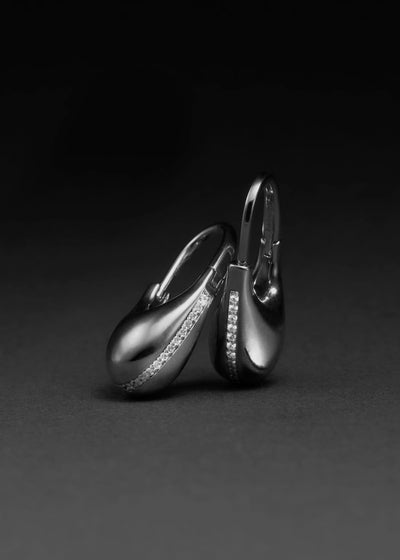 Pavé Roscida Drop Hoops