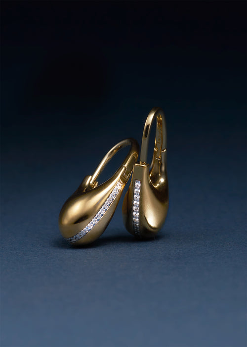 Pavé Roscida Drop Hoops