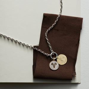 Diamond Zodiac & Engraved Eternal Necklace