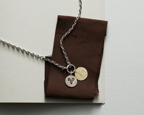 Diamond Zodiac & Engraved Eternal Necklace