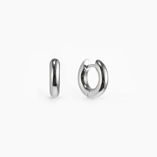 silver small chunky hoops