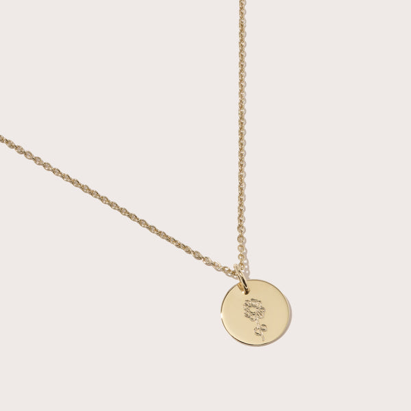 Tiny Gold Disc with Picture Engraving