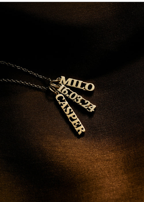 Solid Gold Date Pendant (Made To Order)