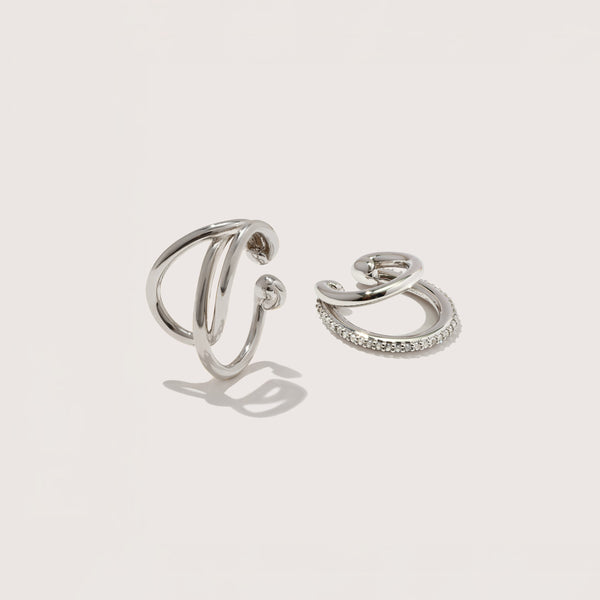 Silver Signature Ear Cuff Set