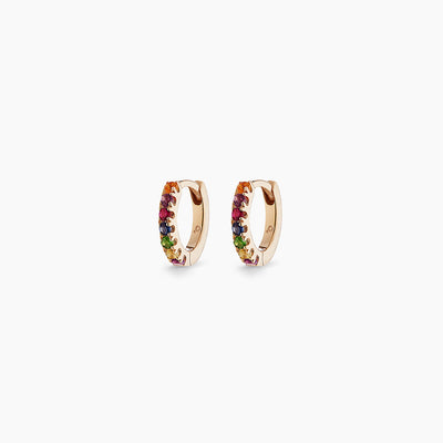 EF Collection Rainbow Chevron Earrings in 14K Gold