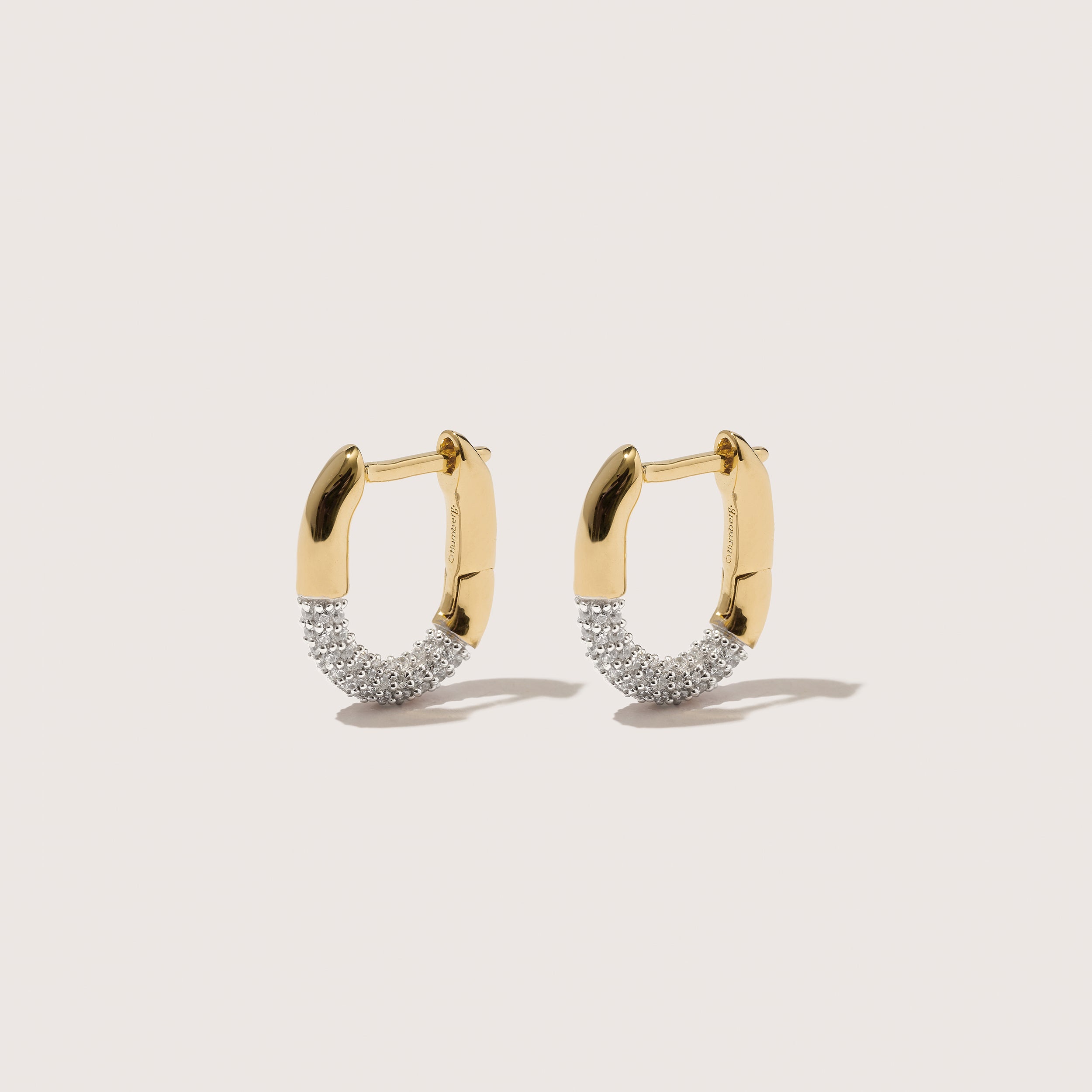 Small Demi Pavé Staple Hoops