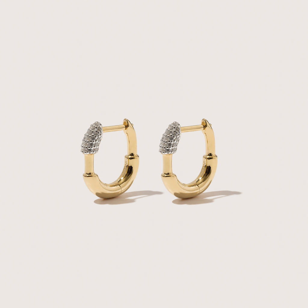 Small Pavé Staple Hoop