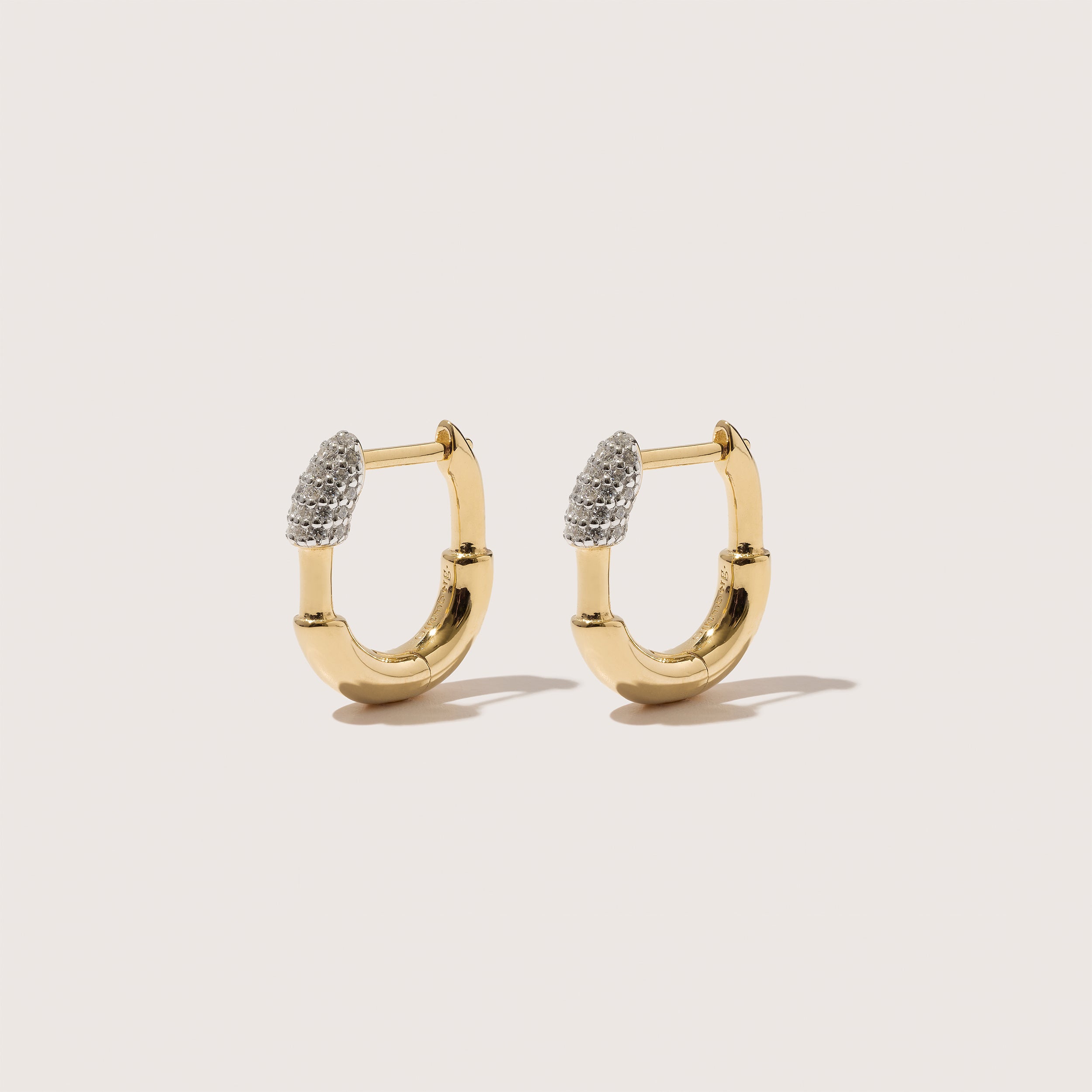 Small Pavé Staple Hoops