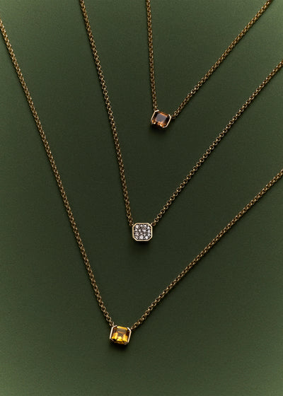 Citrine Domino Necklace (Pre-Order)
