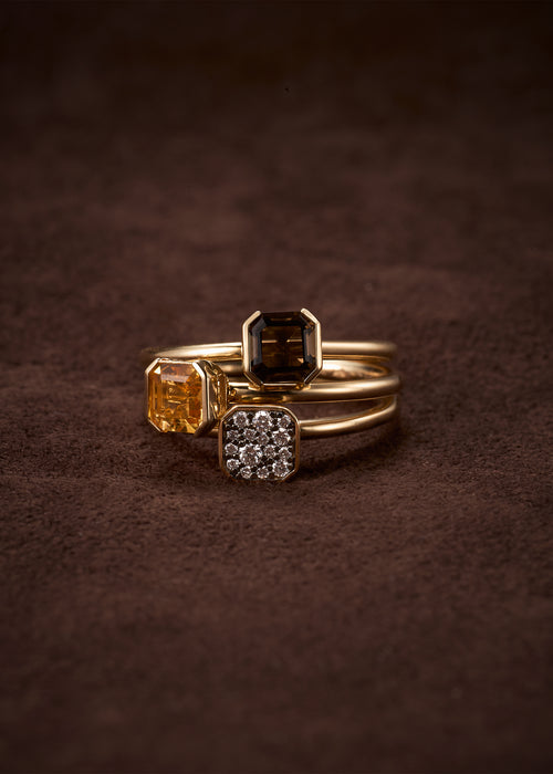 Slim Midnight Diamond Domino Ring