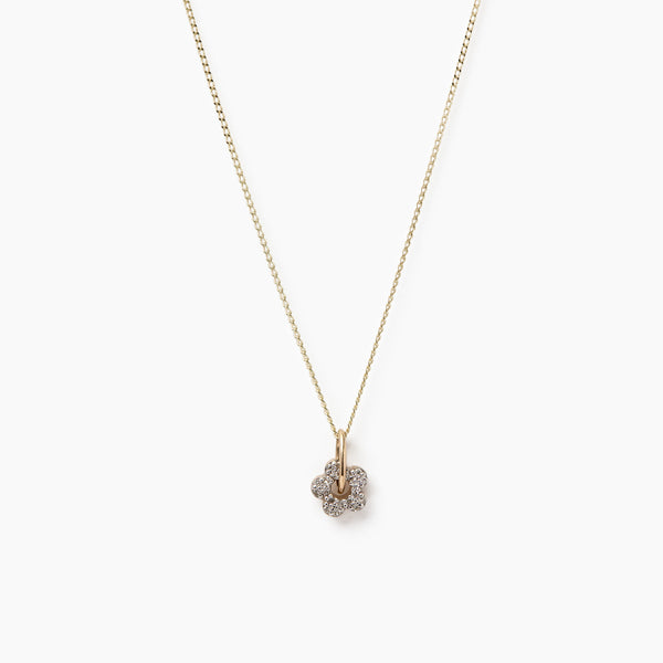 Tiny Diamond Flower Necklace