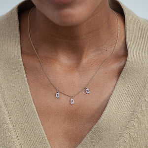 Personalised Tiny Diamond Tag Necklace (Made To Order)