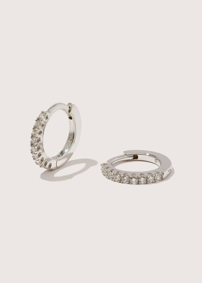 White Gold Diamond Huggies